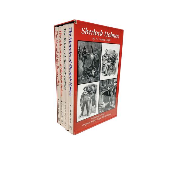 Vintage 1996 Sherlock Holmes Hardback Book Set 4-Volume by A. Conan Doyle - Picture 1 of 4